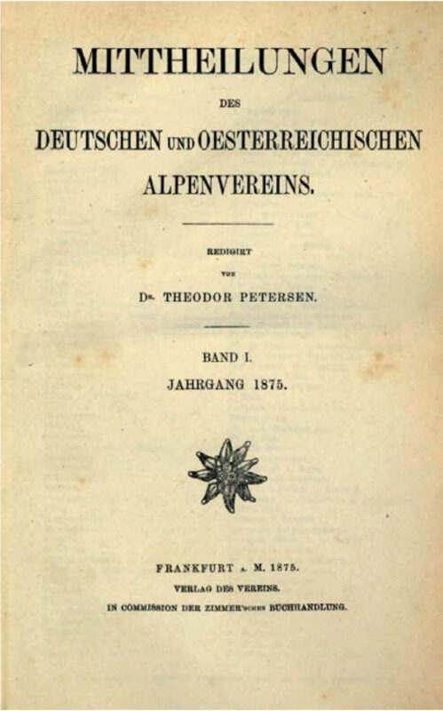 Publicatieblad van de DÖAV uit 1875